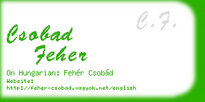 csobad feher business card
